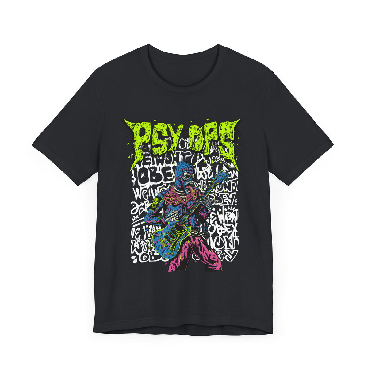 PSYOPS - We Won't Obey Unisex Tee - Retro Vibrant Graphic T-Shirt
