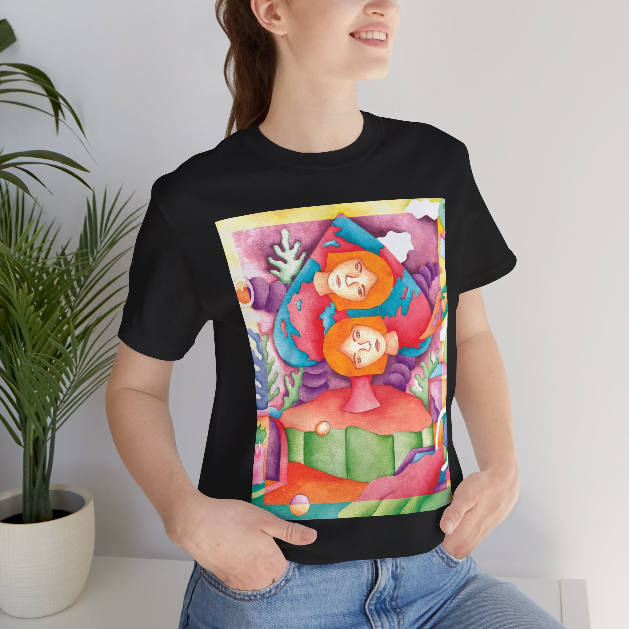 All Girl Den - Faces & Spades Unisex Jersey Short Sleeve Tee